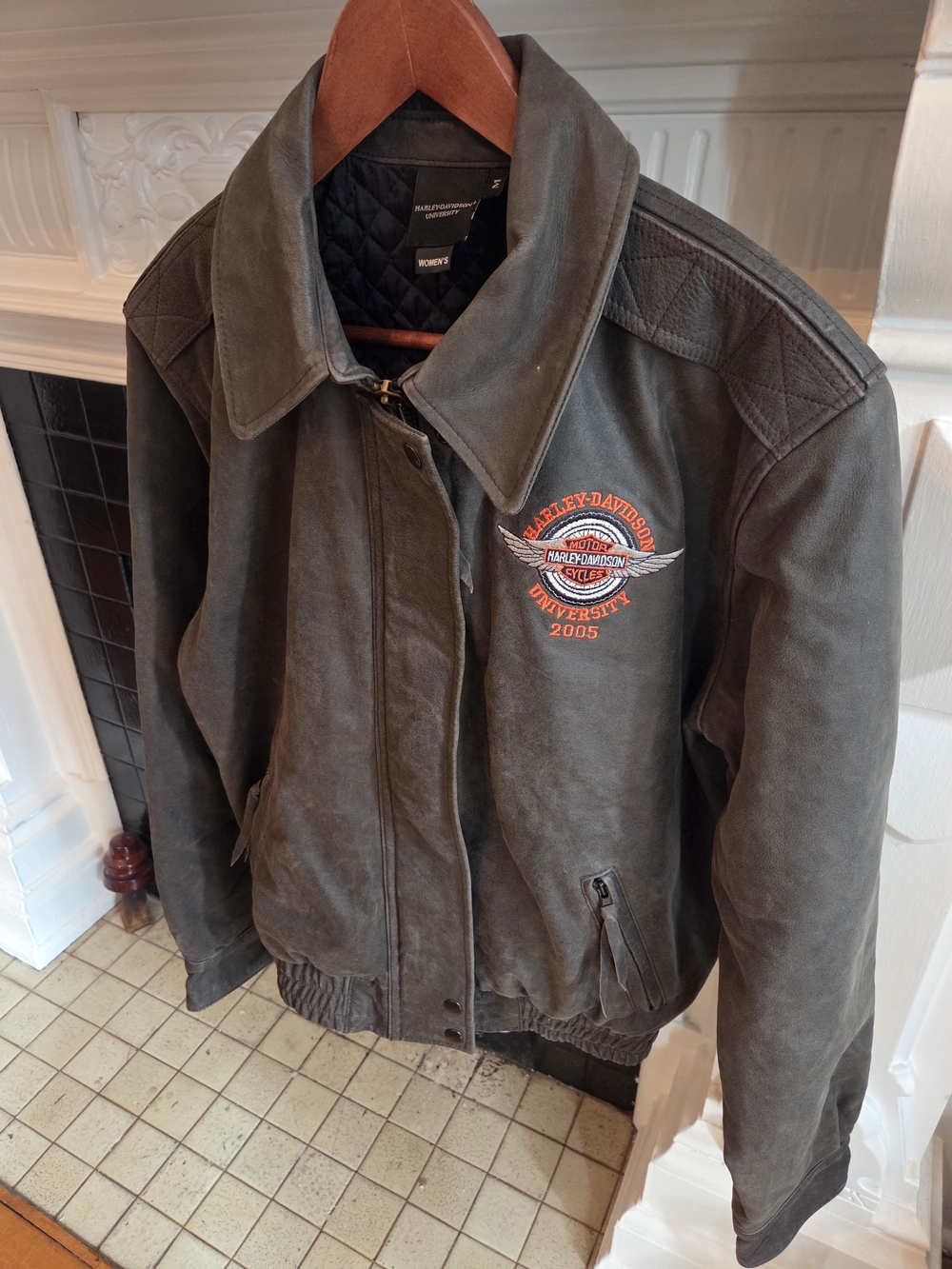 Y2K Vintage Harley-Davidson University 2005 leather bomber jacket - Medium